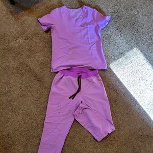 FIGS scrubs, size medium, pink/purple